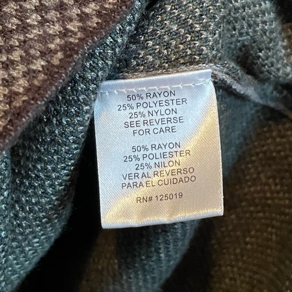 NWT Joseph A. Sz Large Women’s Green V-neck Oversized Sweater Argyle Block $78! - Picture 8 of 12